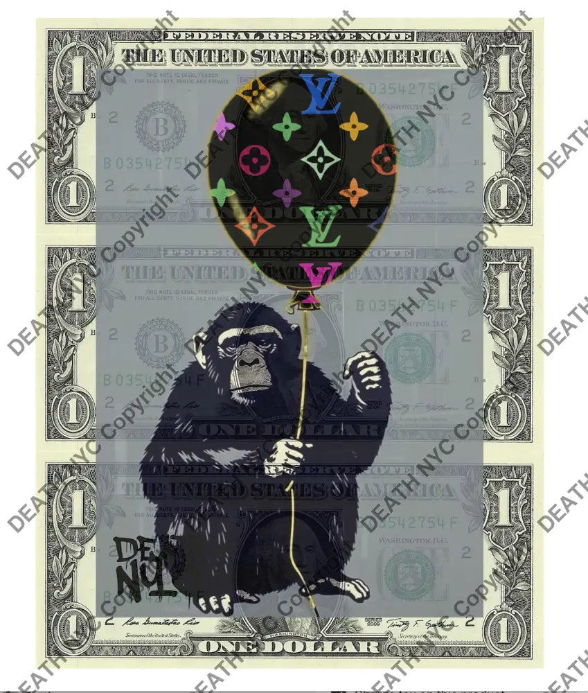 Auction USD TRIPLE $1 Original artwork 091224$8 bank Art Print