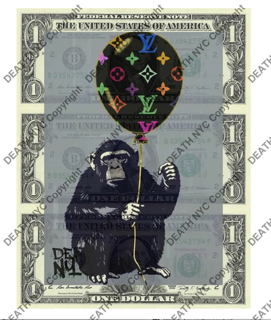 Auction USD TRIPLE $1 Original artwork 091224$8 bank Art Print