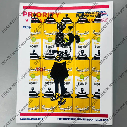 Auction USPS Sticker Art Original artwork Edition of 100 Bomb girl Art Print
