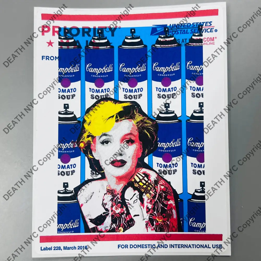 Auction USPS Sticker Art Original artwork Edition of 100 Monr Art Print