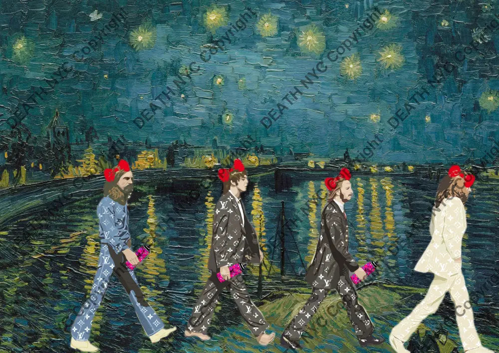 Auction ’van starry night river ’ art print 45x32cm (Edition of 100) - Art Print