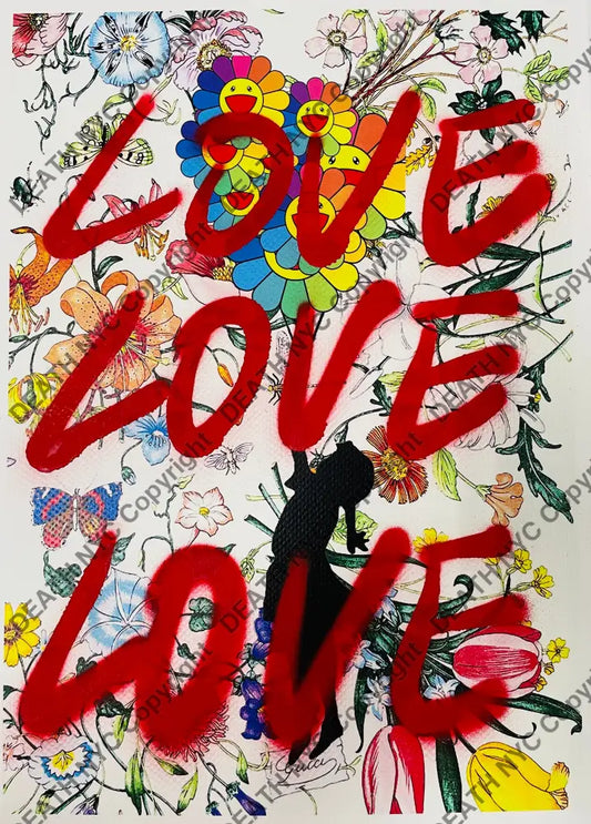 ’Balloon love love love’ (Edition of One) Mixed Media 2025 Art Print