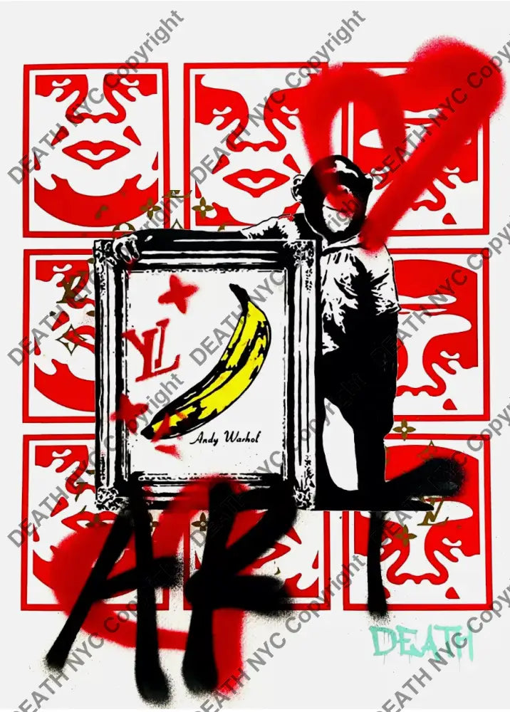 ’Banksy Banana’ Handwritten (Edition Of One) 2024 Art Print