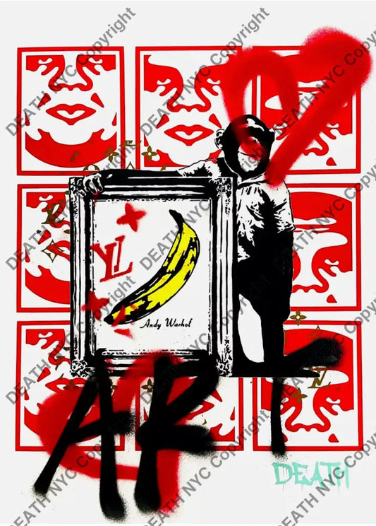 ’Banksy Banana’ Handwritten (Edition Of One) 2024 Art Print