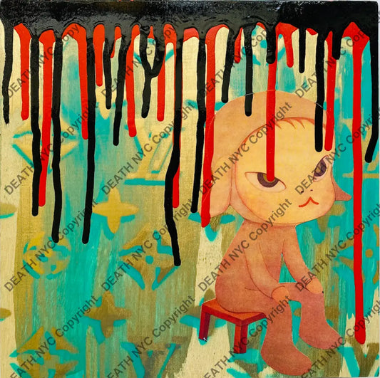 Beautiful Scar Original Wooden Panel (8 X 8) (2020) Art Print