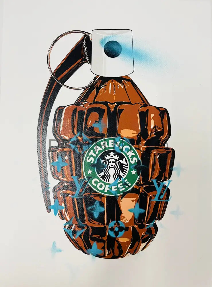 ’Coffee Bomb’ Stencil Art Print 45X32Cm (Edition Of One) 2024