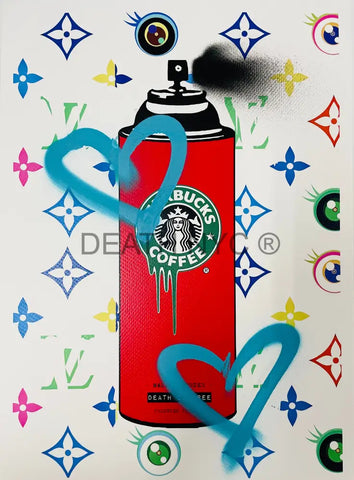 ’Coffee Spray Red’ Handwritten Art Print 45X32Cm (Edition Of One) 2024