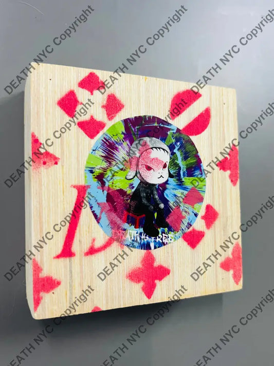 ’Cute circle’ Original Wooden Canvas (Edition of One) (2020) 4’’ x 4’’ Art Print