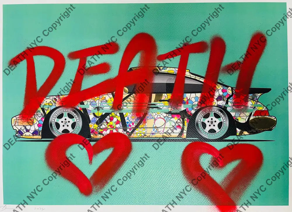 ’Cute Drive’ Original On Paper Handwritten (Edition Of One) 2024 Art Print