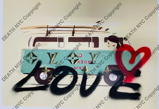 ’Cute Van’ Handwritten (Edition Of One) 2024 Art Print