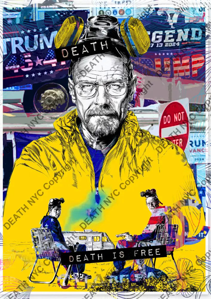 ’DEATHBE538’’ 45x32cm (Edition of 100*) (2025) Trump breaking Art Print