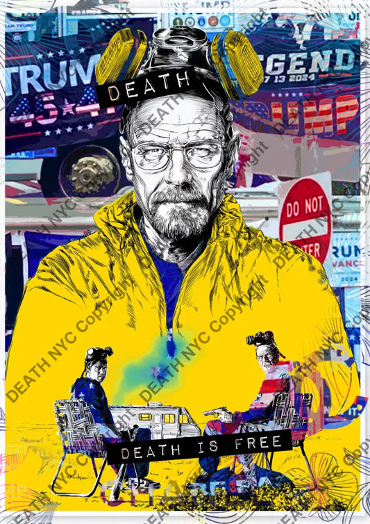 ’DEATHBE538’’ 45x32cm (Edition of 100*) (2025) Trump breaking Art Print