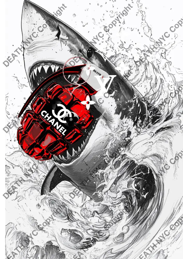 ’DEATHBF438’’ 45x32cm (Edition of 100*) (2025) shark Art Print