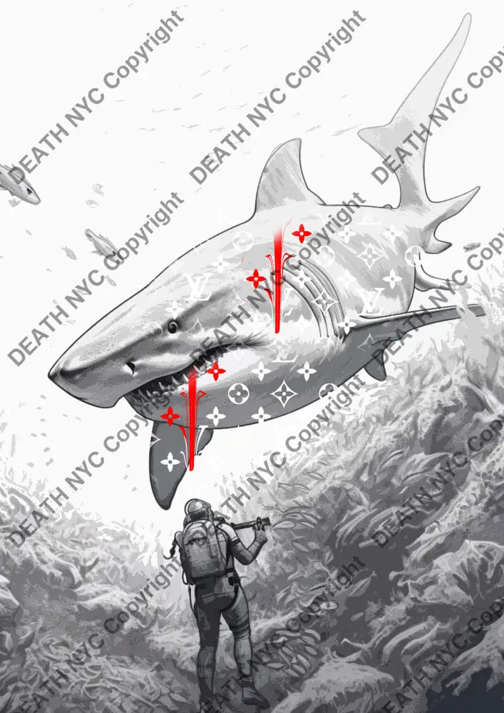 ’DEATHBF439’’ 45x32cm (Edition of 100*) (2025) shark Art Print