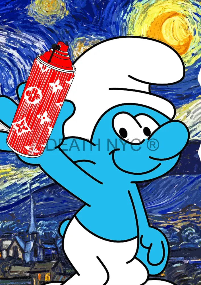 Deathme928 Smurf 45X32Cm (Edition Of 100*) (2023) Art Print