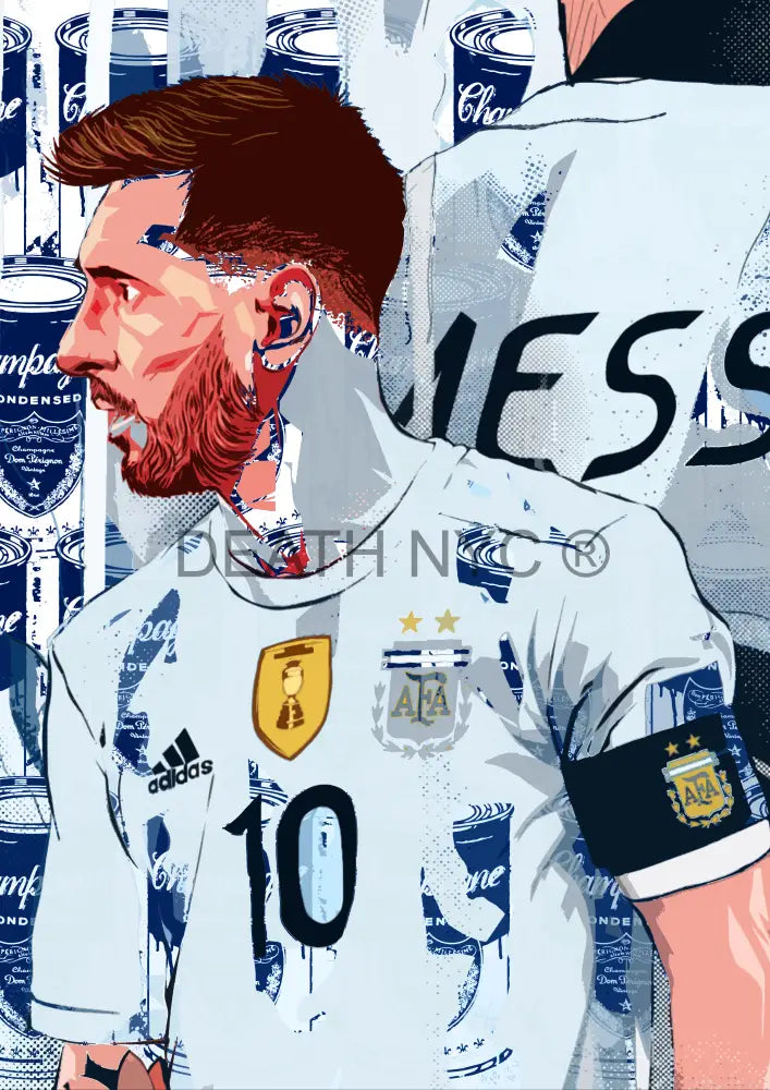 ’Deathmt69’ 45X32Cm Messi (Edition Of 100*) (2024) Art Print