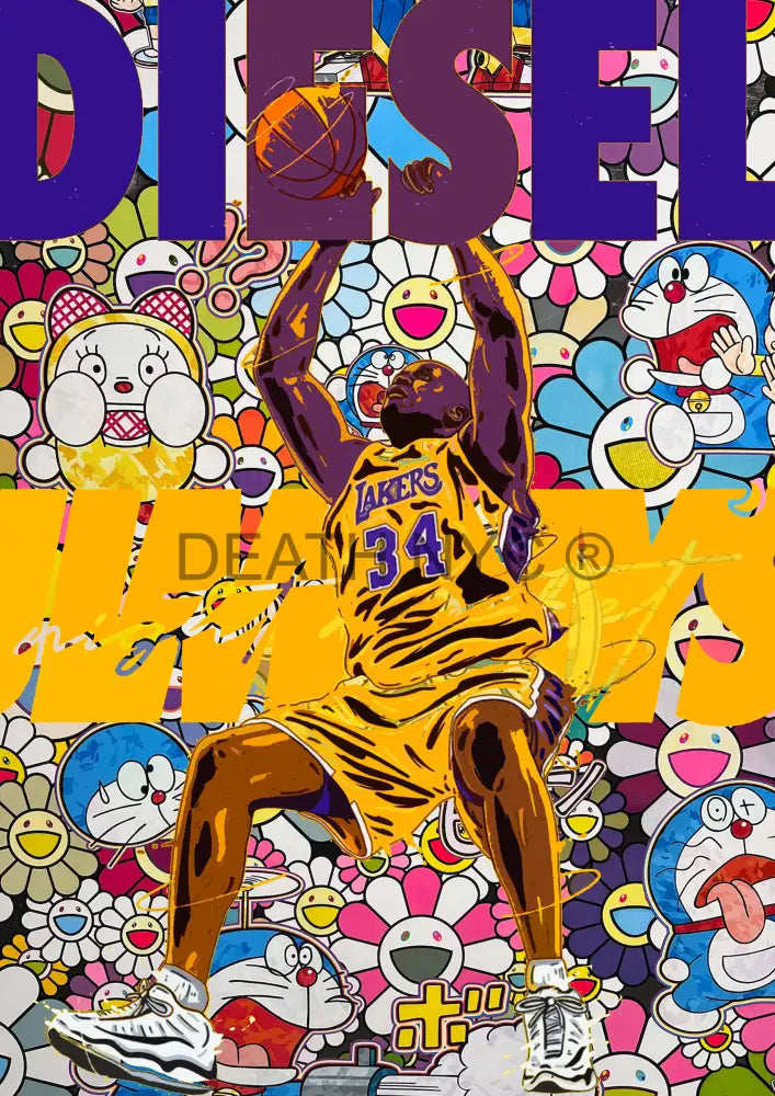 ’Deathmt73’ 45X32Cm Lakers (Edition Of 100*) (2024) Art Print