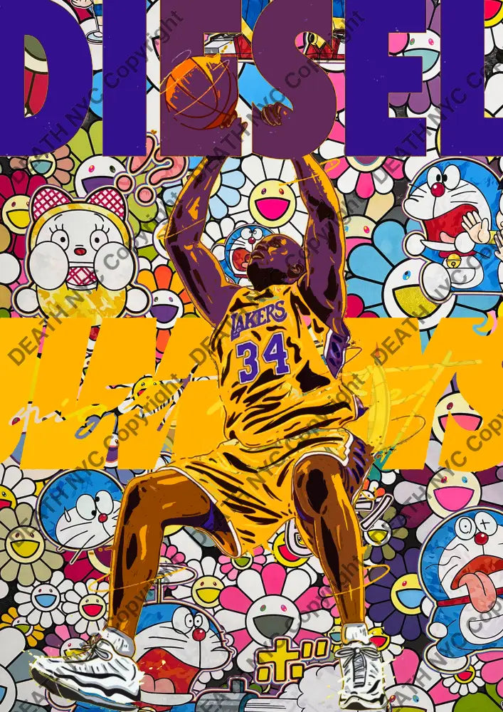 ’Deathmt73’ 45X32Cm Lakers (Edition Of 100*) (2024) Art Print