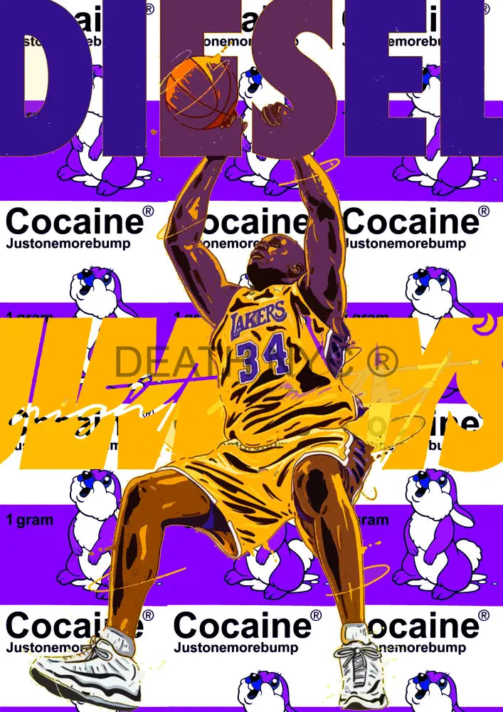 ’Deathmt75’ 45X32Cm Lakers (Edition Of 100*) (2024) Art Print