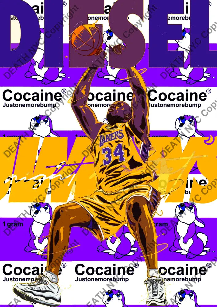 ’Deathmt75’ 45X32Cm Lakers (Edition Of 100*) (2024) Art Print
