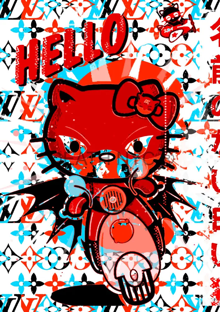 ’Deathz707’ 45X32Cm Kitty (Edition Of 100*) (2023) Art Print