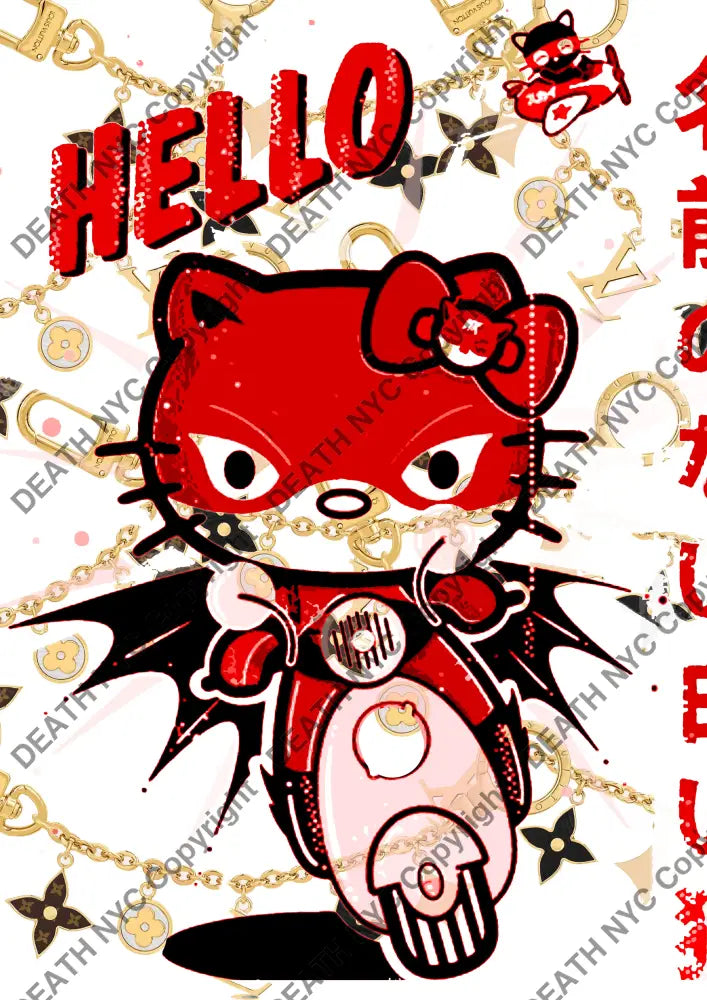 ’Deathz709’ 45X32Cm Kitty (Edition Of 100*) (2023) Art Print