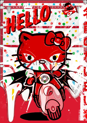 ’Deathz710’ 45X32Cm Kitty (Edition Of 100*) (2023) Art Print