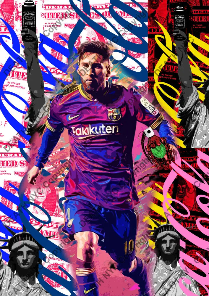 ’Deathzd46’ 45X32Cm Messi (Edition Of 100*) (2024) Art Print