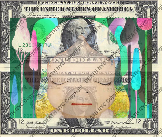 $Double USD ’060625$10’’ (2025) Edition of 100 cute $1 bill Art Print