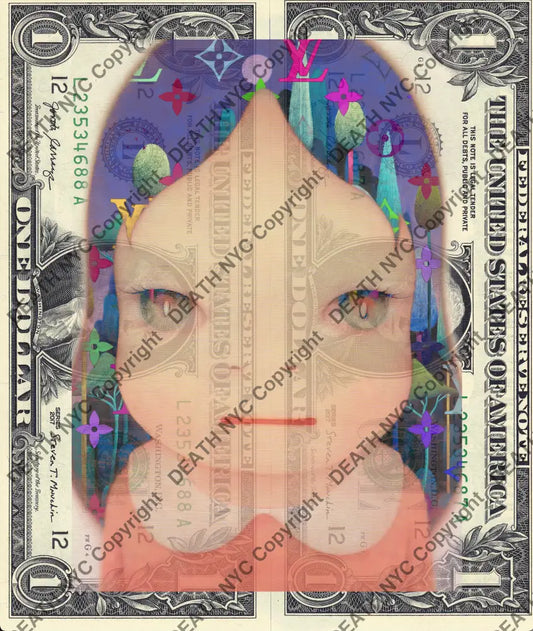 $Double USD ’060625$9’’ (2025) Edition of 100 cute $1 bill Art Print