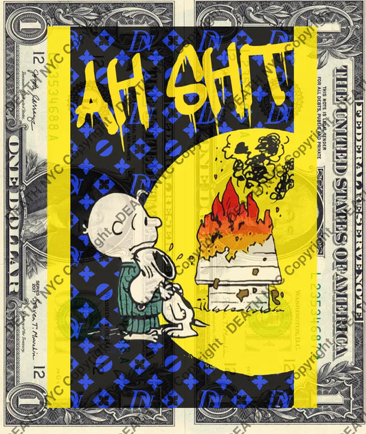 $Double USD ’071021$12’’ (2021) Edition of 100 shit silly $1 bill Art Print