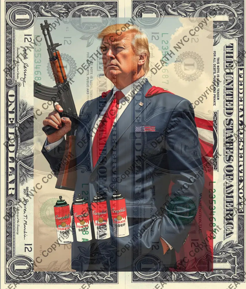 $Double USD ’080425$7’’ (2024) Edition of 100 tr p $1 bill Art Print
