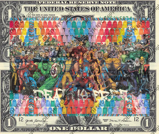 $Double USD ’241125$3’’ (2025) Edition of 100 aveng $1 bill Art Print