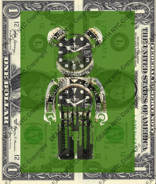$Double USD ’241125$5’’ (2025) Edition of 100 bear $1 bill Art Print
