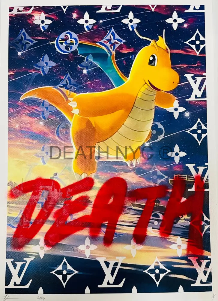 ’Dragon Death’ Handwritten Art Print 45X32Cm (Edition Of One) 2024