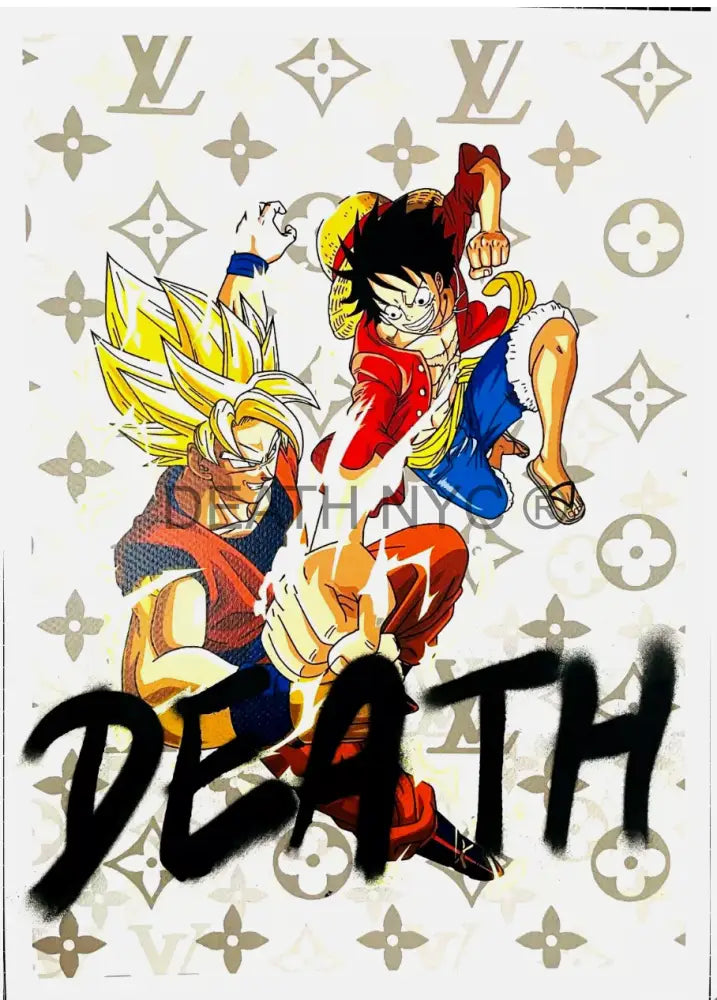 ’Goku One Piece Fightttt’ Handwritten (Edition Of One) 2024 Art Print