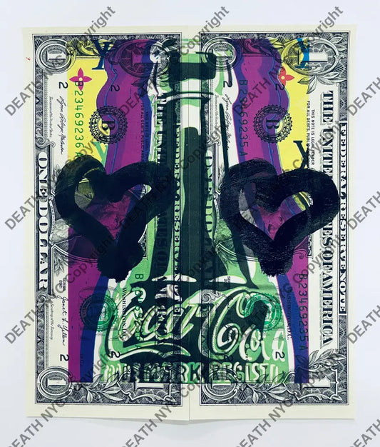 ’Heart Soda’ Double Us Dollar Hand Written (Edition Of One) 2024 Art Print