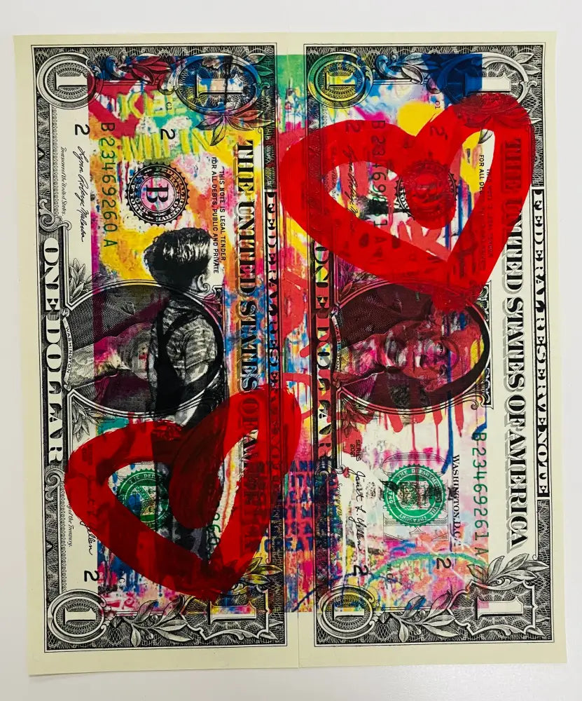 ’Kid Graff’ Double Us Dollar Hand Written (Edition Of One) 2024 Art Print