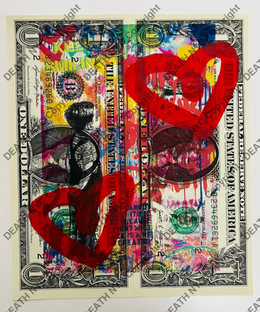 ’Kid Graff’ Double Us Dollar Hand Written (Edition Of One) 2024 Art Print