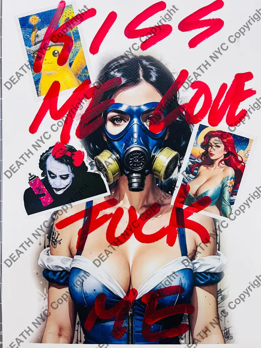 ’kiss mask f’ (Edition of One) Mixed Media 2025 (Copy) Art Print