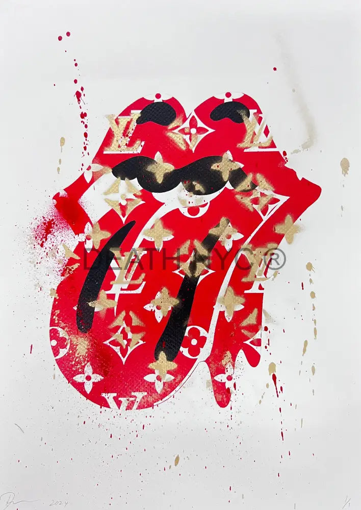 ’Kiss Kiss’ Original On Paper Stencil (Edition Of One) 2024 Art Print
