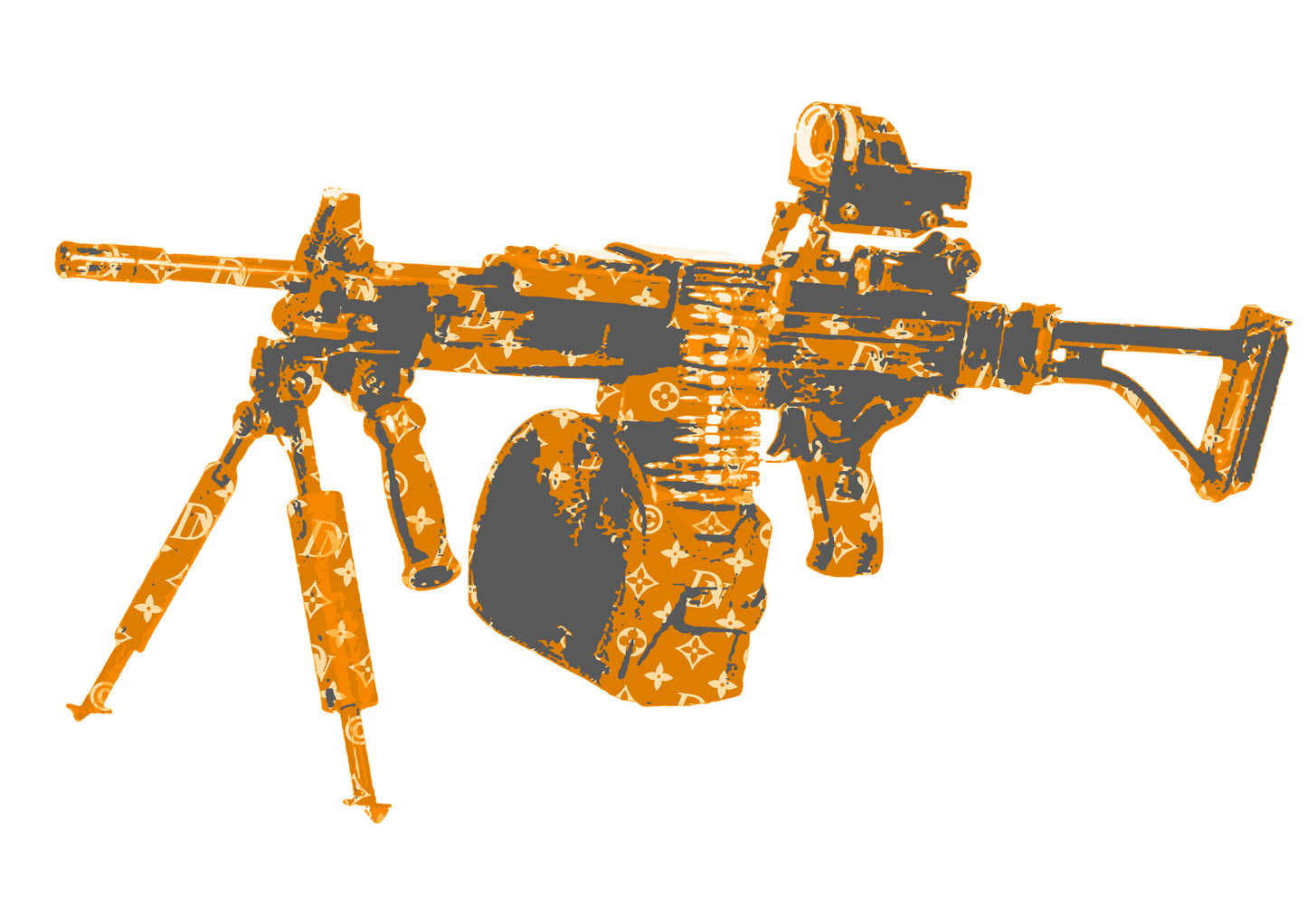 Auction "machine gun or grey" art print 45x32cm (Edition of 100)