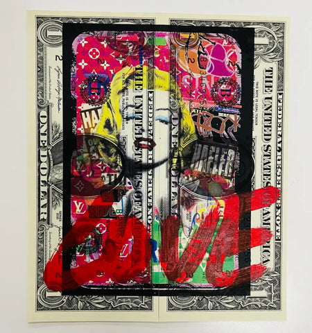 ’Monr L’ Double Us Dollar Hand Written (Edition Of One) 2024 Art Print