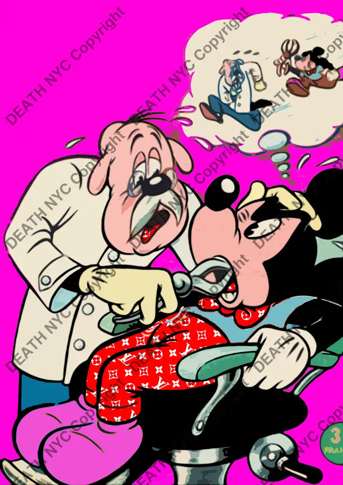 Mouse Dentist Pink Art Print