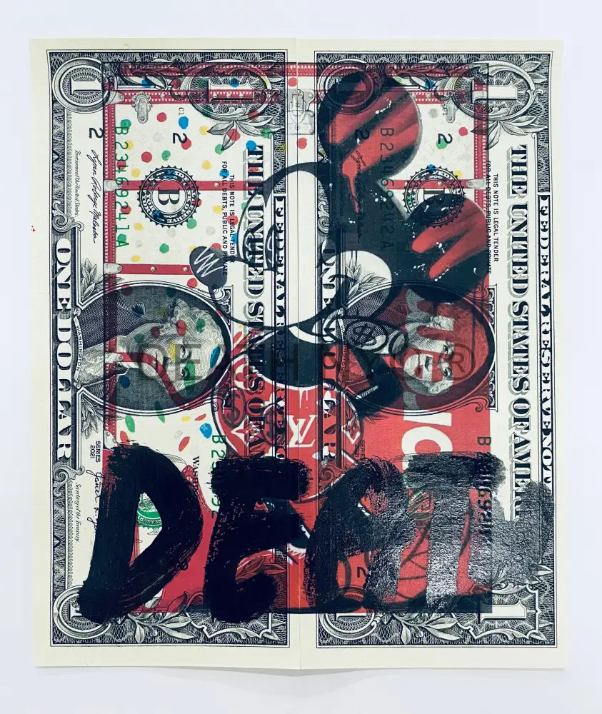 ’Mouse Dot’ Double Us Dollar Hand Written (Edition Of One) 2024 Art Print