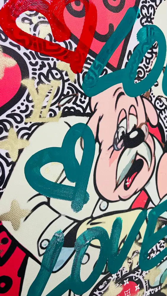 ’Mouse Love Dentist’ Limited Edition Canvas With Mixed Media (Edition Of One) (2025) Art Print