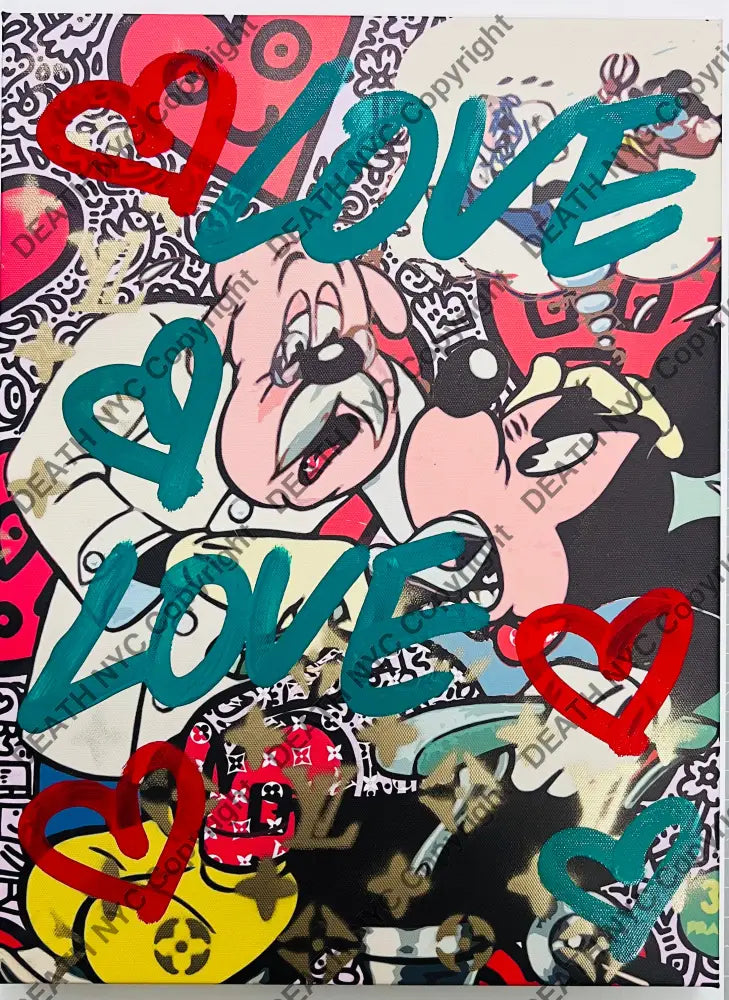 ’Mouse Love Dentist’ Limited Edition Canvas With Mixed Media (Edition Of One) (2025) Art Print