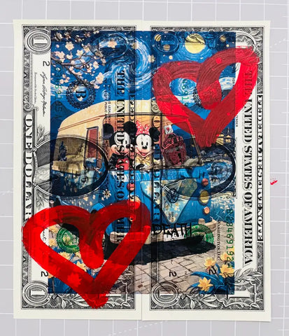 ’Mouse On Volks’ Double Us Dollar Hand Written (Edition Of One) 2024 Art Print