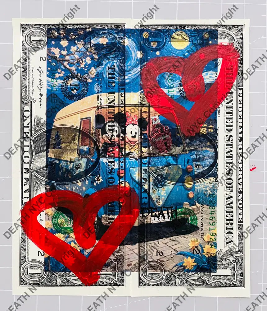 ’Mouse On Volks’ Double Us Dollar Hand Written (Edition Of One) 2024 Art Print