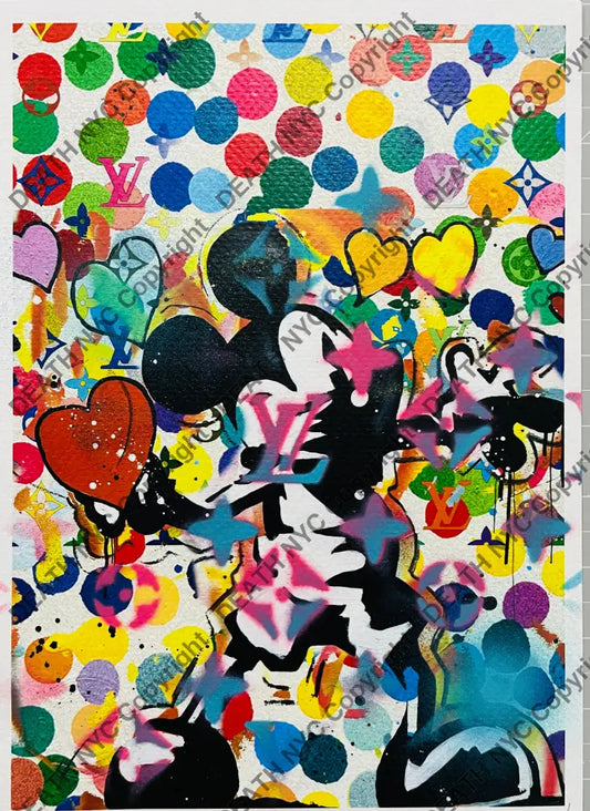 ’mouse throw heart’ Mixed Media art print (Edition of one) 2025 Art Print